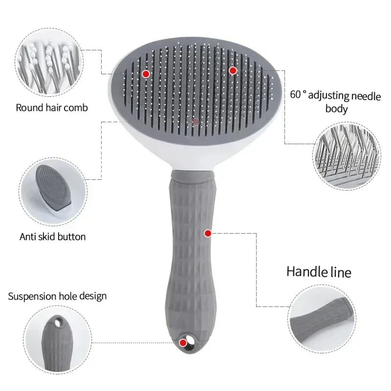 Self - Cleaning Brush – Grooming Brush for Cats & Dogs, Eliminates Undercoat Mess & Reduces Shedding - Marizoa -
