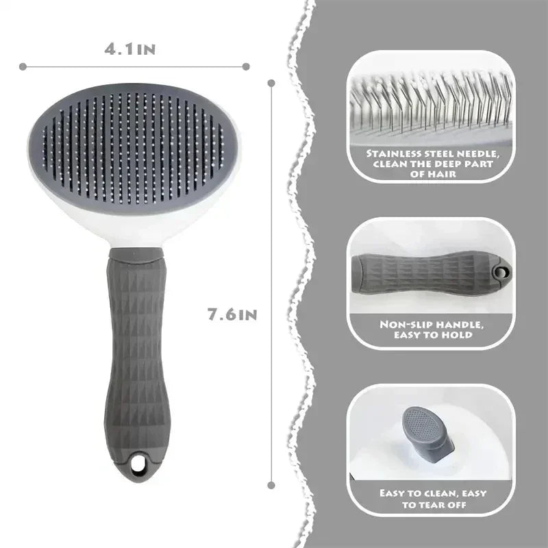 Self - Cleaning Brush – Grooming Brush for Cats & Dogs, Eliminates Undercoat Mess & Reduces Shedding - Marizoa -