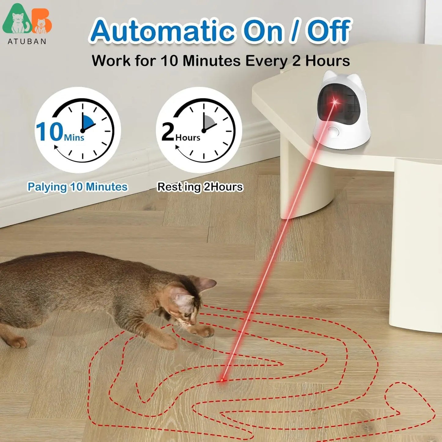 Interactive Chase & Play Laser - Fast & Slow Motion Laser Toy for Cats & Dogs