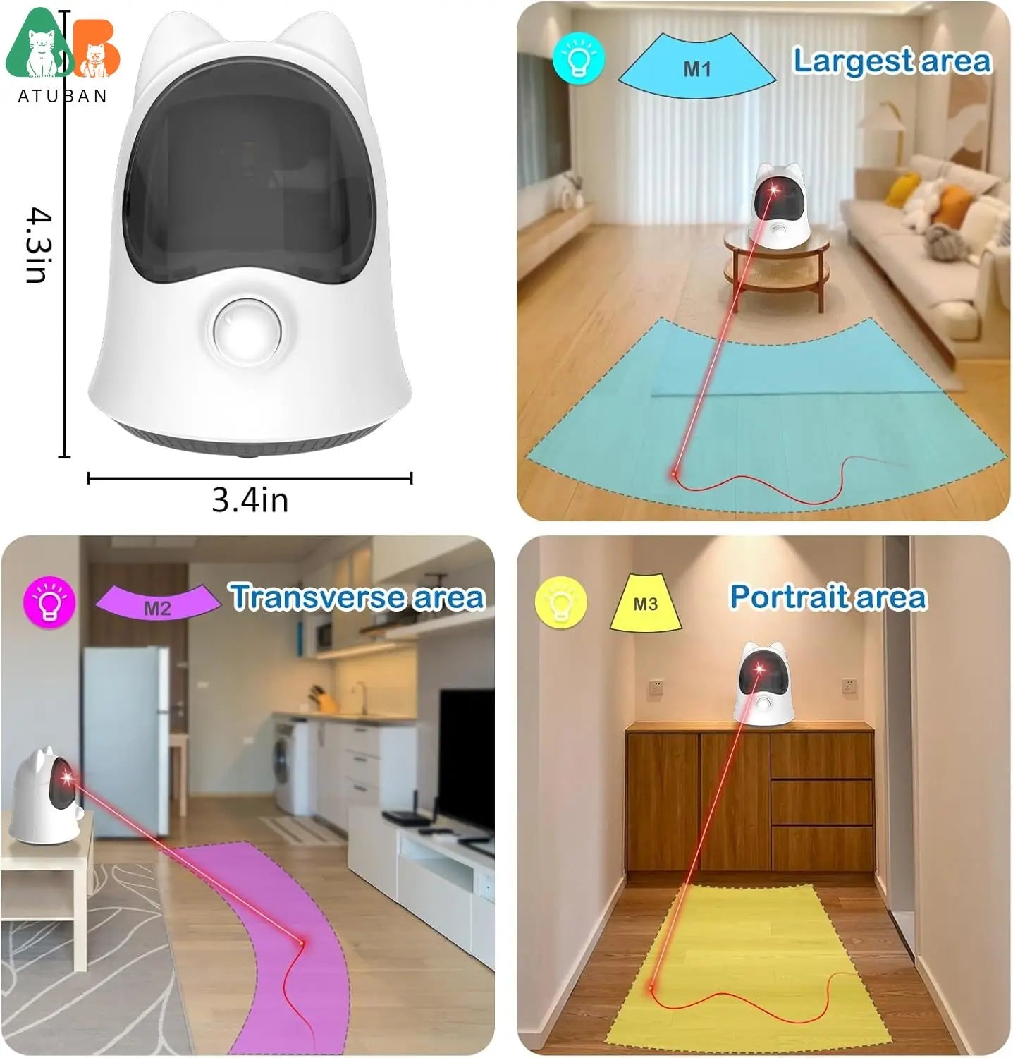 Interactive Chase & Play Laser - Fast & Slow Motion Laser Toy for Cats & Dogs