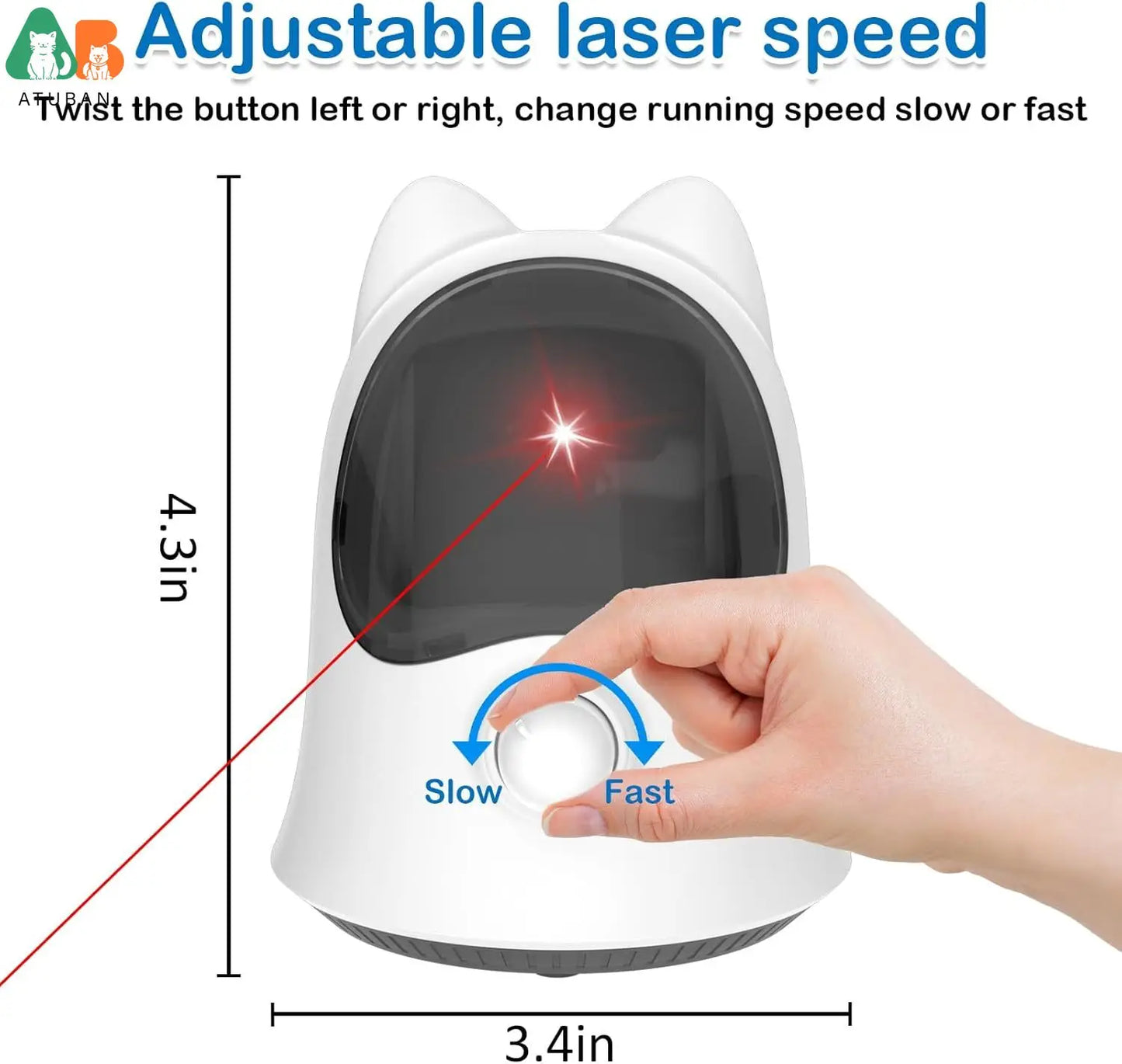 Interactive Chase & Play Laser - Fast & Slow Motion Laser Toy for Cats & Dogs