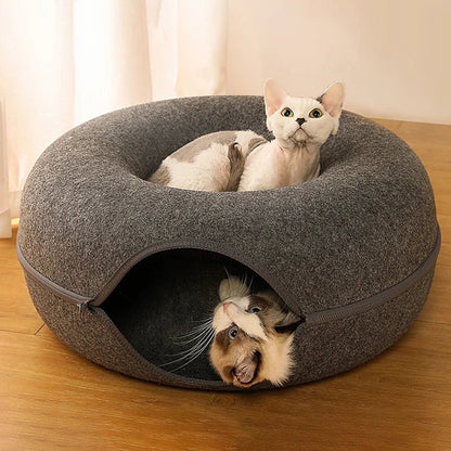 Peekaboo Cat Tunnel Retreat - Interactive Foldable Collapsible Cat Play Tunnel for Cats & Kittens - Marizoa - 