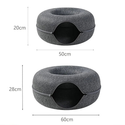 Peekaboo Cat Tunnel Retreat - Interactive Foldable Collapsible Cat Play Tunnel for Cats & Kittens - Marizoa - 