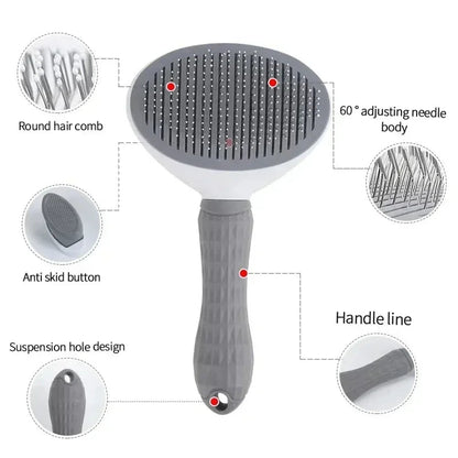 Self - Cleaning Brush – Grooming Brush for Cats & Dogs, Eliminates Undercoat Mess & Reduces Shedding - Marizoa - 