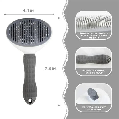 Self - Cleaning Brush – Grooming Brush for Cats & Dogs, Eliminates Undercoat Mess & Reduces Shedding - Marizoa - 