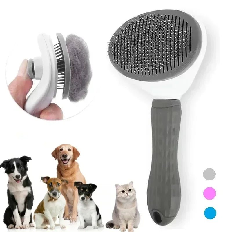 Self - Cleaning Brush – Grooming Brush for Cats & Dogs, Eliminates Undercoat Mess & Reduces Shedding - Marizoa - 